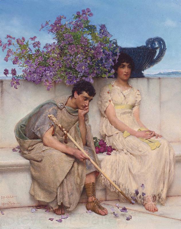 Sir Lawrence Alma-Tadema,OM.RA,RWS An eloquent silence Spain oil painting art